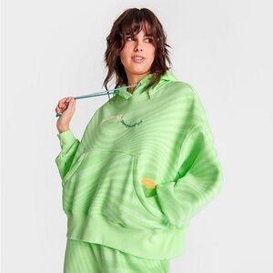 NIKE Mind Over Matter Show Yourself Love Cropped Neon Green Hoodie Size L NEW